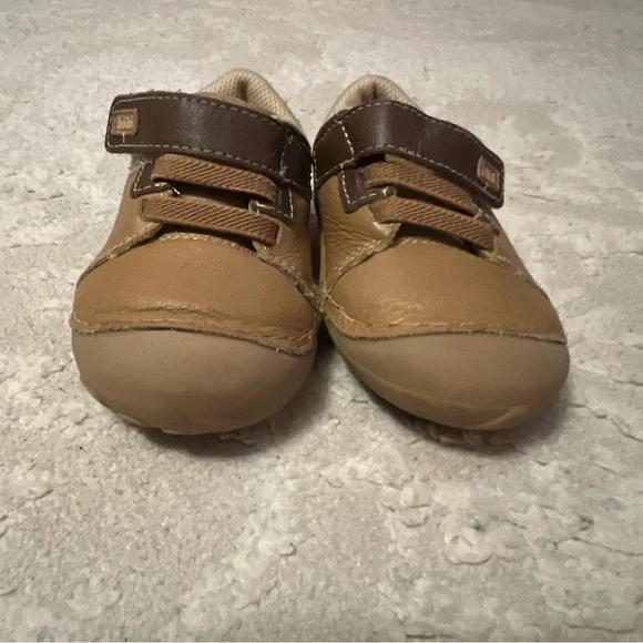 BiBi Tan and Brown Baby Walker Shoes Size 5.5 - Picture 3 of 9